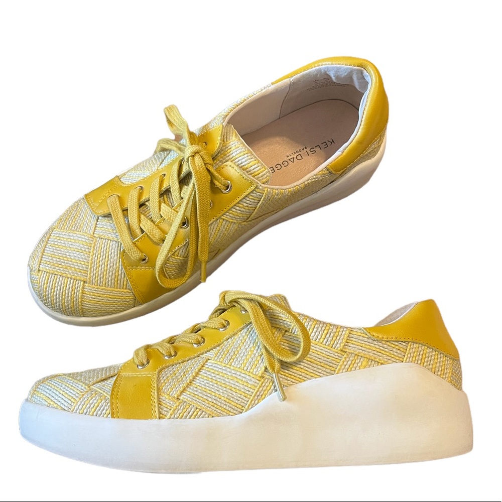 Kelsi Dagger Brooklyn Lace-Up Woven Solo Sneakers - Size 8